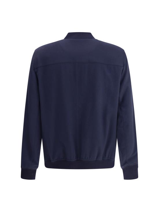 25FW 브루넬로 쿠치넬리 캐시미어 플라넬 봄버 봄버 자켓 MV4216550 CU926 BLUE - BRUNELLO CUCINELLI