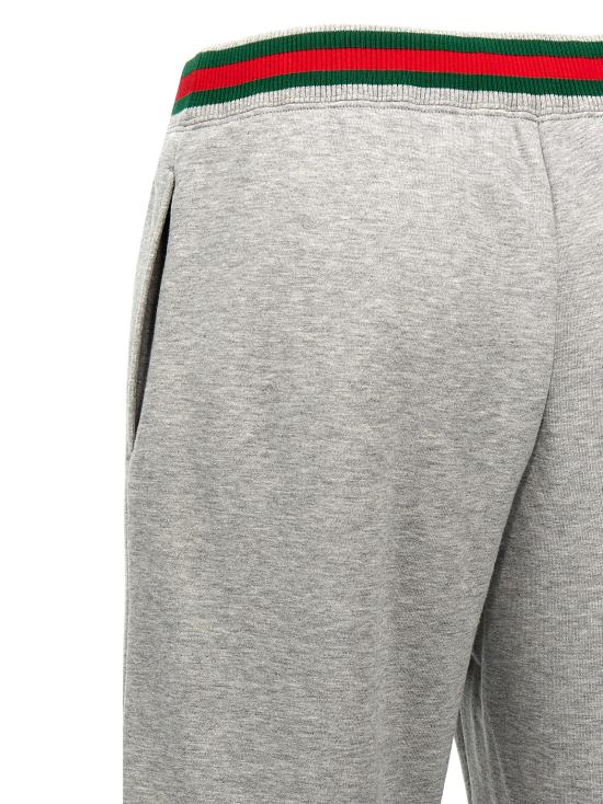 25FW 구찌 웹 조거 팬츠 813653XJG091056 Gray - GUCCI