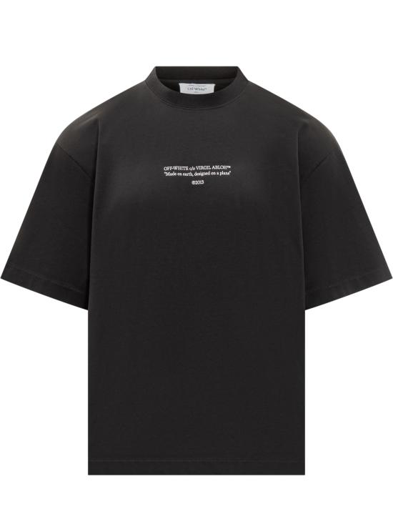 25FW 오프화이트 반팔 티셔츠 OMAA120F25JER011 1001 BLACK WHITE