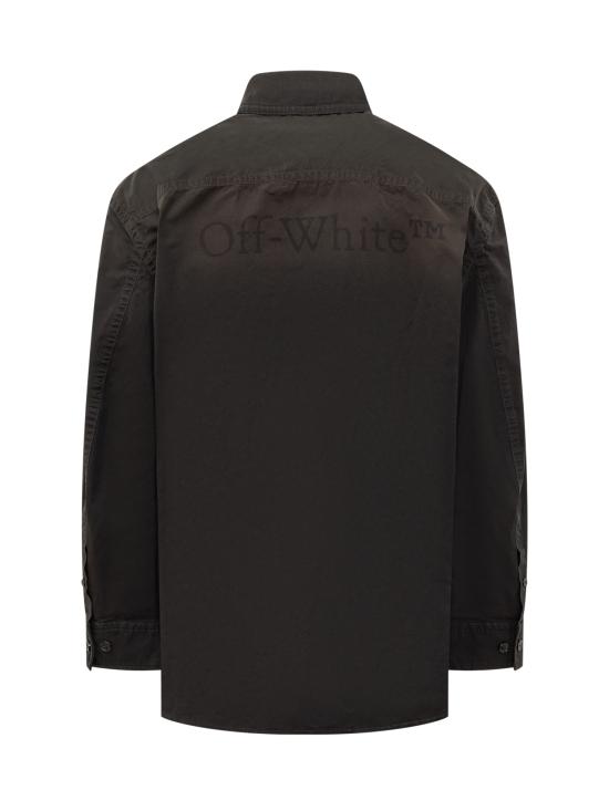 25FW 오프화이트 셔츠 OMGE04NF25FAB001 1010 BLACK - OFF WHITE