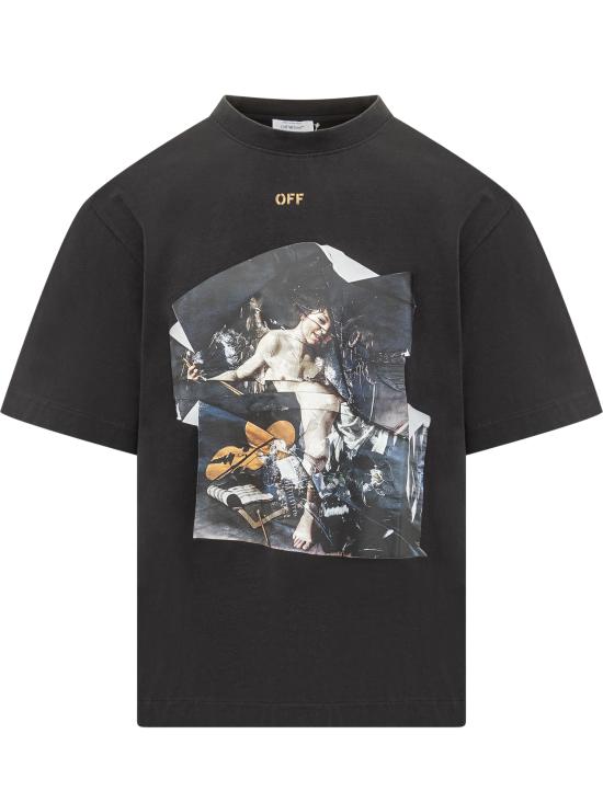 25FW 오프화이트 반팔 티셔츠 OMAA120F25JER00R 1016 BLACK OCHER