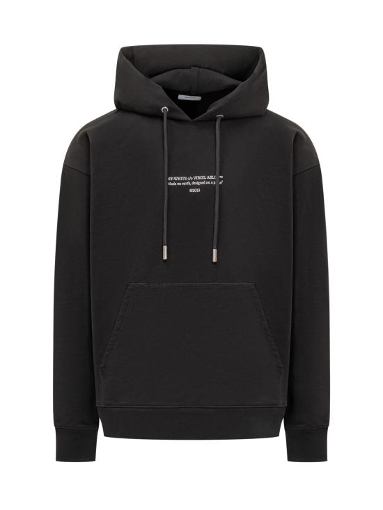 25FW 오프화이트 긴팔 티셔츠 OMBB085F25FLE016 1001 BLACK WHITE