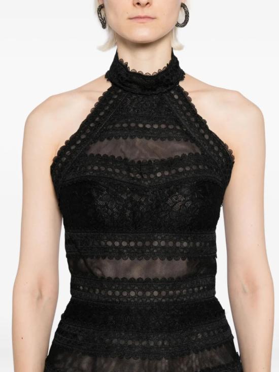  사이드 코베이시 롱 원피스 레이스 스트라이프 롱 드레스 - SAIID KOBEISY