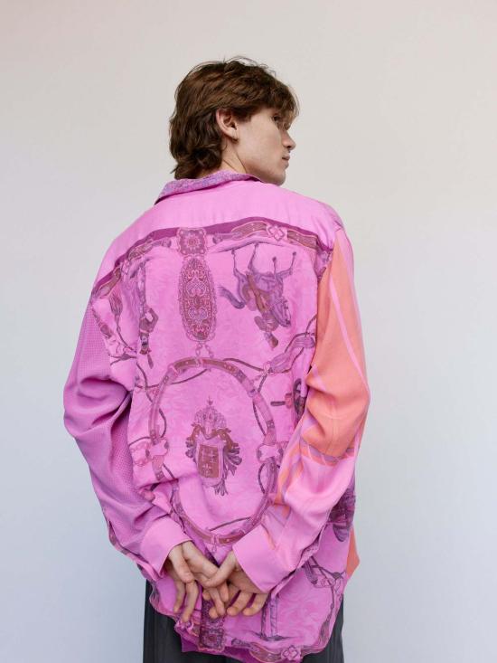  마리아노 긴팔 셔츠 마글리아노 오버다이드 실크 스카프 잉여 셔츠 - MAGLIANO