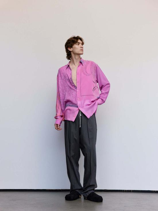  마리아노 긴팔 셔츠 마글리아노 오버다이드 실크 스카프 잉여 셔츠 - MAGLIANO