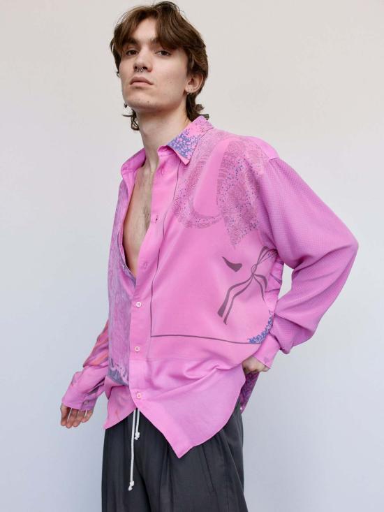  마리아노 긴팔 셔츠 마글리아노 오버다이드 실크 스카프 잉여 셔츠