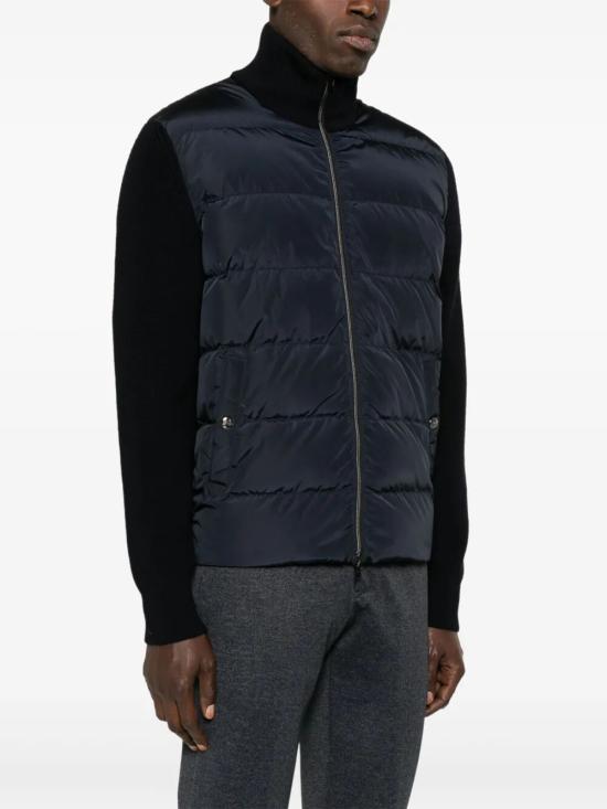 25FW 에르노 콘 스티치 울 & 핀갈 카디건 MP000126U 70061 9200 BLU NAVY - HERNO