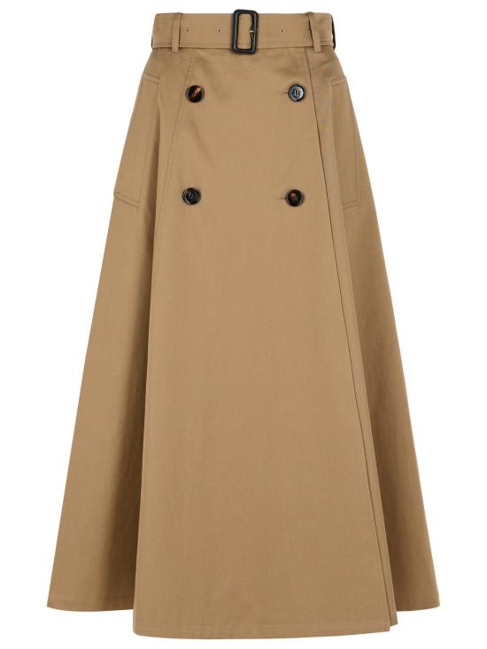 25FW 버버리 개버딘 트렌치 미디 스커트 8113541A3324 Brown