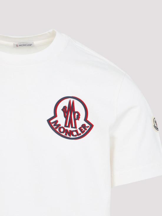  몽클레어 로고 코튼 티셔츠 K20918C0005789AZ9034 Beige - MONCLER
