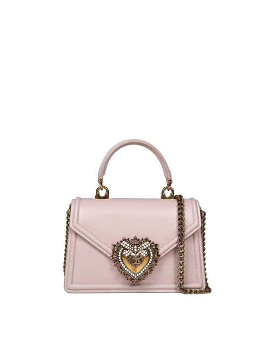 26SS 돌체앤가바나 스몰 스무스 카프스킨 디보션 백 BB6711AV89380412 Light Pink