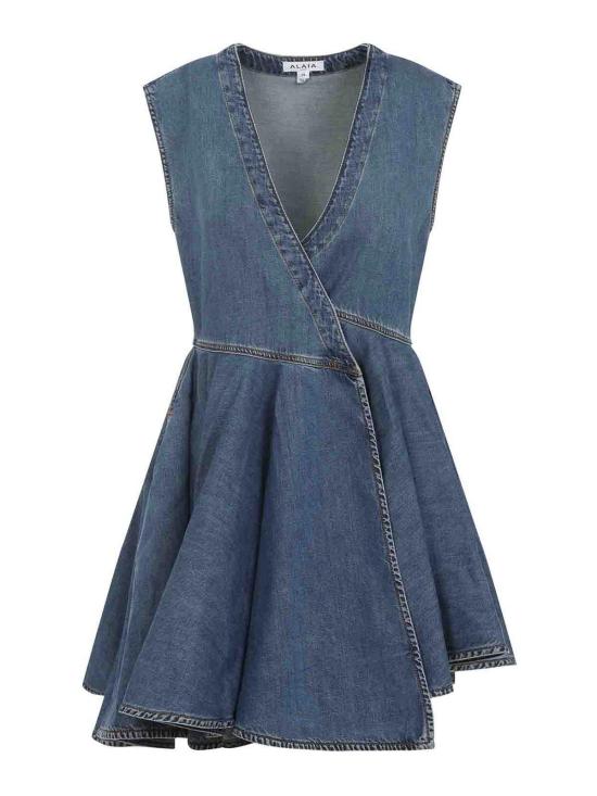  알라이아 데님 원피스 AA9R2682D004B505 Light Beige