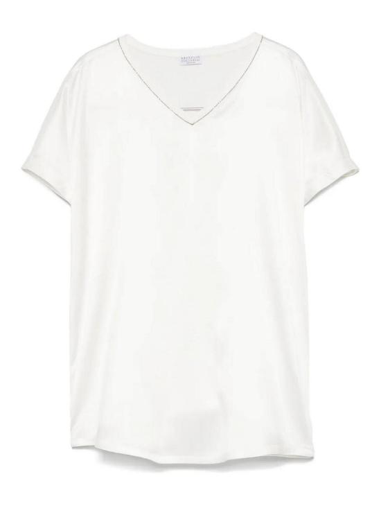 25SS 브루넬로 쿠치넬리 실크 탑 M0C59EL102C600 Beige