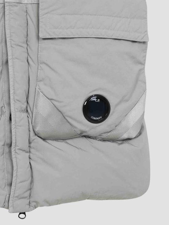  씨피 컴퍼니 에코 크롬 R 믹스드 후드 다운 질레 19CMVE028A006369M331 Grey - C.P. COMPANY