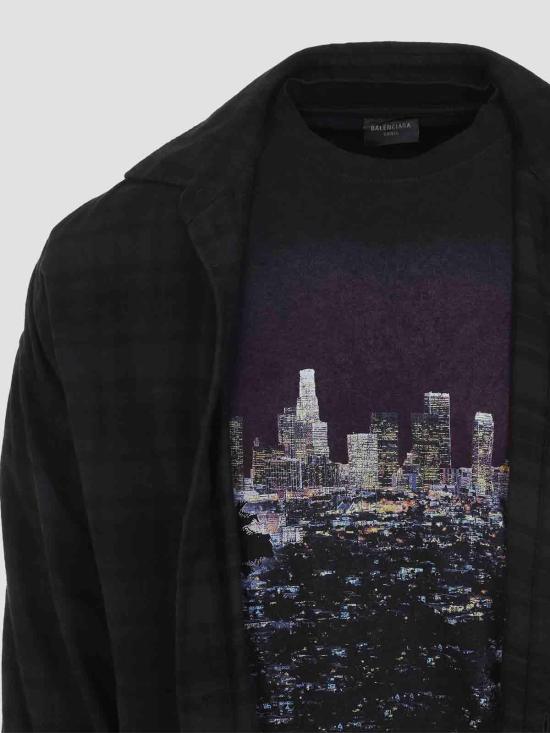 25FW 발렌시아가 후드 티셔츠 839196TSM301852 Black - BALENCIAGA