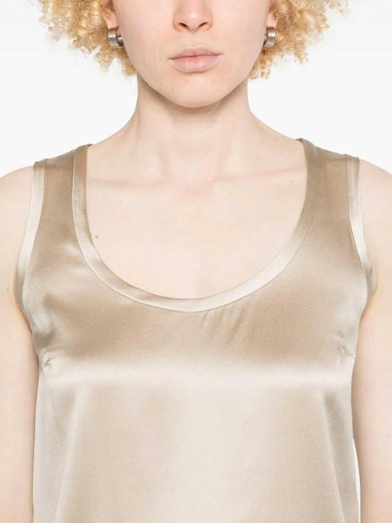 25SS 브루넬로 쿠치넬리 실크 탱크 탑 M0C59E0600C2910 Beige - BRUNELLO CUCINELLI