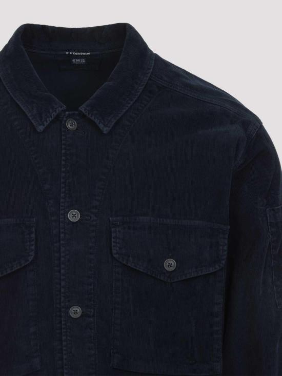  씨피 컴퍼니 코듀로이 렌즈 버튼 오버셔츠 19CMOS072A006410O888 Blue - C.P. COMPANY