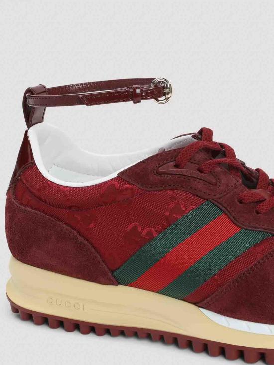 26SS 구찌 리모션 레이스업 스웨이드 스니커즈 832918AAEZM6144 Red - GUCCI