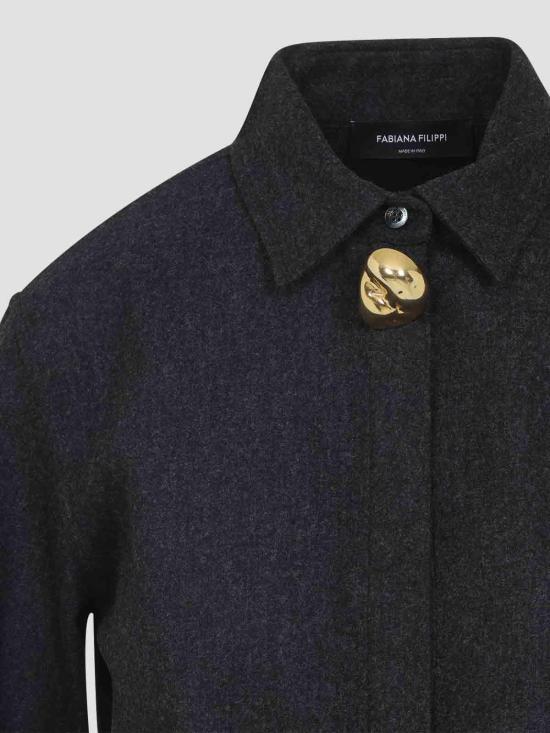  파비아나 필리피 블라우스 CAD225F3128070 Dark Grey - FABIANA FILIPPI