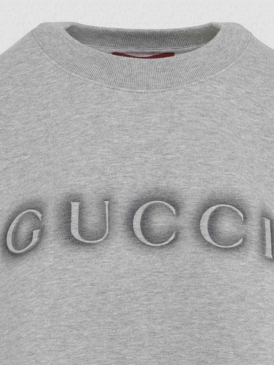  구찌 로고 프린트 스웨트 셔츠 838450XJHGI1056 Grey - GUCCI
