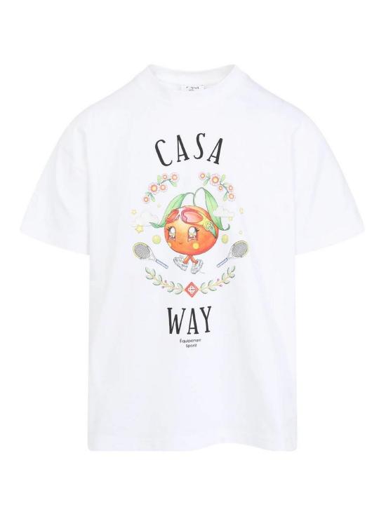 25FW 카사블랑카 반팔 티셔츠 MAW25JTS00102ORANGE White