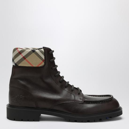 25FW 버버리 레더 로그 컴벳 부츠 8115598167848 Brown