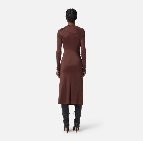 25FW 엘리자베타프랜치 미디 원피스 AB82257E2 EA3 Coffee - ELISABETTA FRANCHI