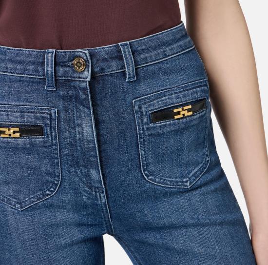 25FW 엘리자베타프랜치 데님 팬츠 PJ12N56E2 104 Blue denim - ELISABETTA FRANCHI