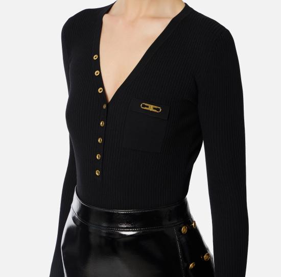 25FW 엘리자베타프랜치 스웨터 MK12B56E2 110 Black - ELISABETTA FRANCHI