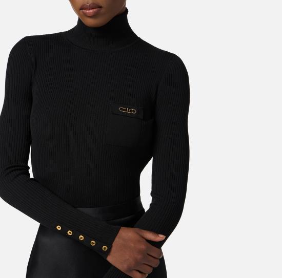 25FW 엘리자베타프랜치 미디 원피스 AM06B56E2 110 Black - ELISABETTA FRANCHI