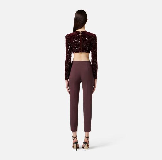 25FW 엘리자베타프랜치 스트레이트 팬츠 PA12056E2 EA4 Merlot - ELISABETTA FRANCHI