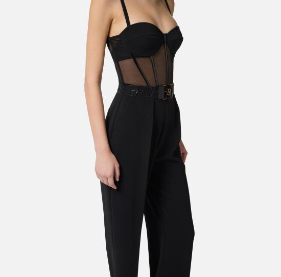 25FW 엘리자베타프랜치 점프수트 TU05756E2 110 Black - ELISABETTA FRANCHI