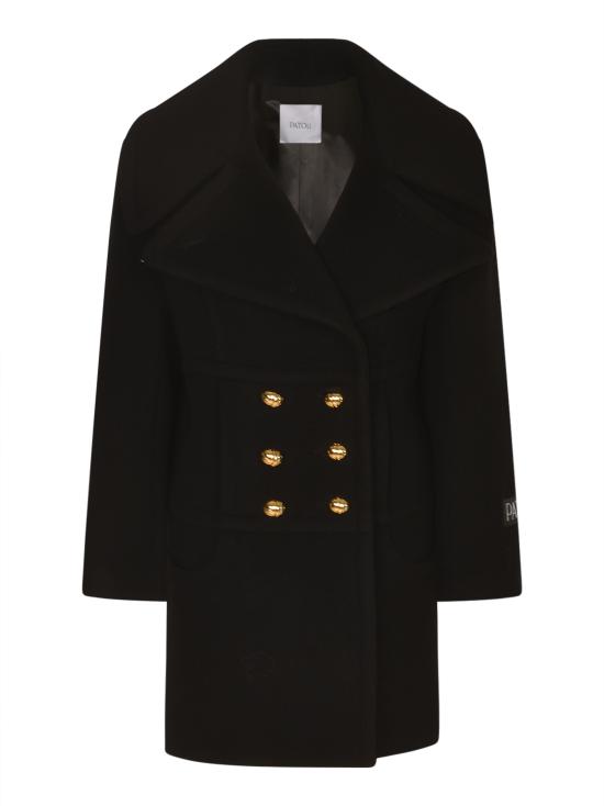 25FW 파투 울 블렌드 다블 브레스티드 코트 CO033 0217 999B Black