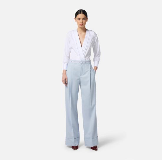 25FW 엘리자베타프랜치 블라우스 CB00256E2 100 White - ELISABETTA FRANCHI