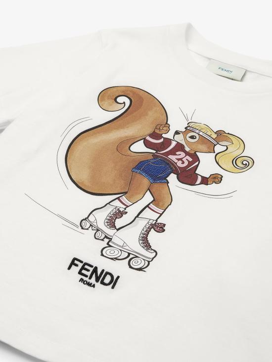 25FW [키즈] 펜디 티셔츠 JFI3867AJ F0TU9 White - FENDI