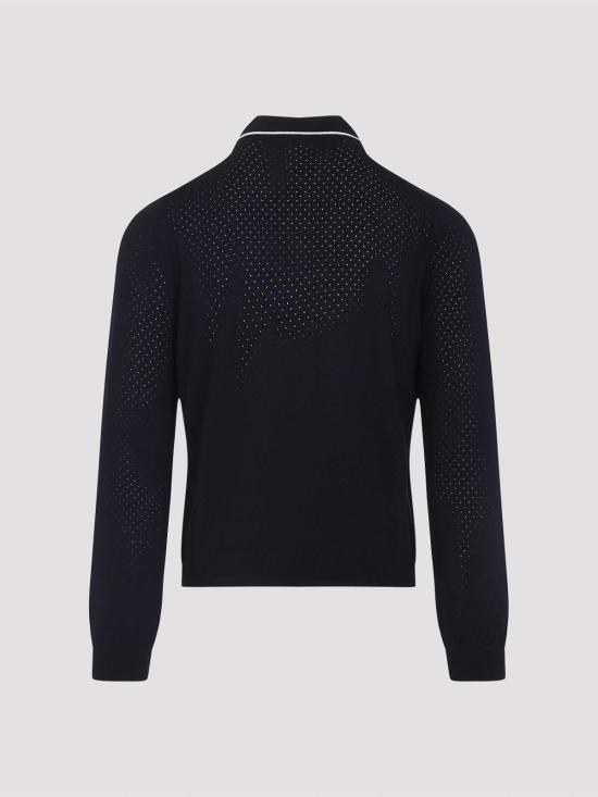  구찌 버튼 플라켓 폴로 스웨터 824573XKESP4423 Blue - GUCCI