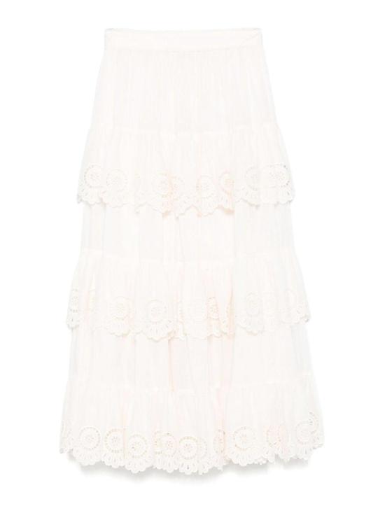 25FW 짐머만 미디 스커트 4283SSS252IVO White