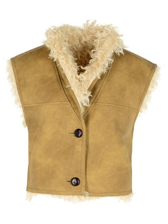 25FW 이자벨마랑에뚜왈 CLARA 클라라 퍼 시어링 베스트 GI0060FA C3A01E50TA Beige