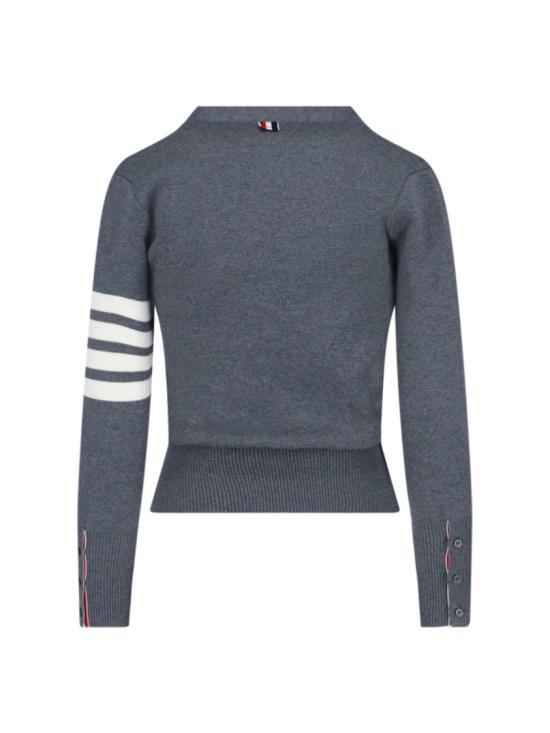 25FW 톰브라운 파인 메리노 울 4바 클래식 V넥 가디건 FKC207A 00014035 Grey - THOM BROWNE