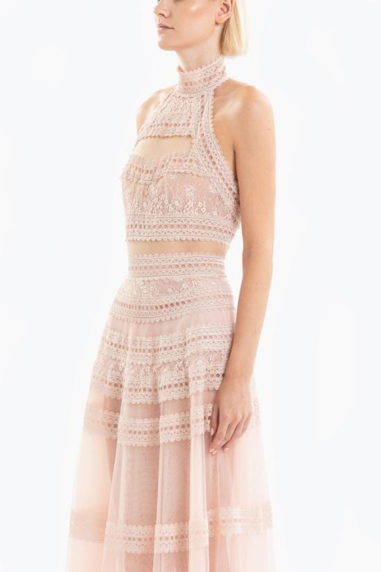  사이드 코베이시 롱 원피스 레이스 스트라이프 롱 드레스 - SAIID KOBEISY