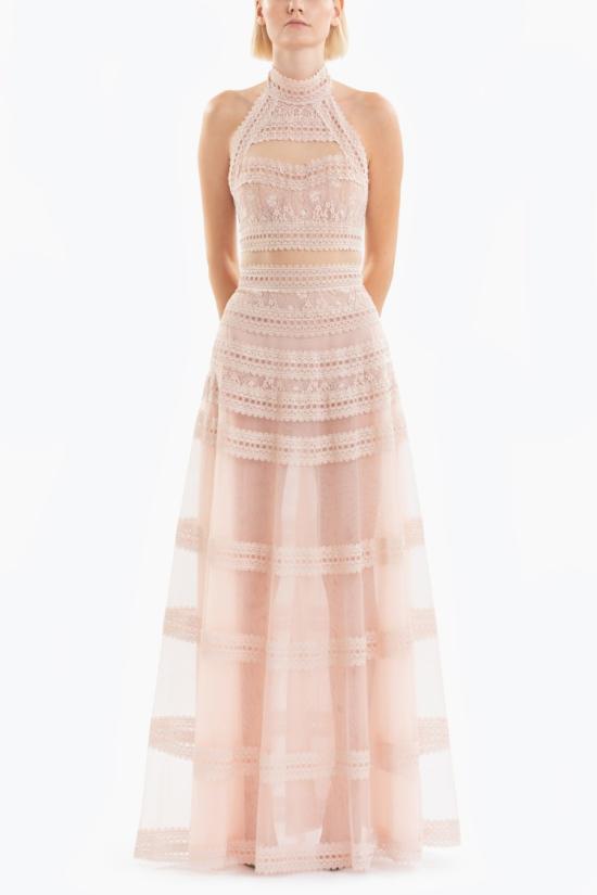  사이드 코베이시 롱 원피스 레이스 스트라이프 롱 드레스 - SAIID KOBEISY