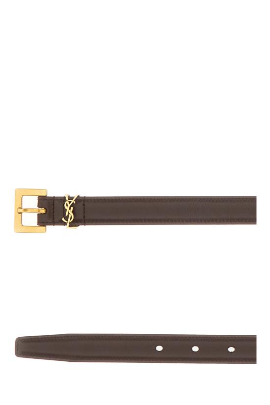 25FW 생로랑 카산드라 씬 스퀘어 버클 벨트 554465BOO0W 6892 RED TAN - SAINT LAURENT