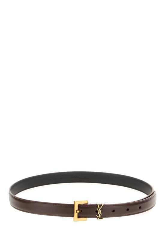 25FW 생로랑 카산드라 씬 스퀘어 버클 벨트 554465BOO0W 6892 RED TAN