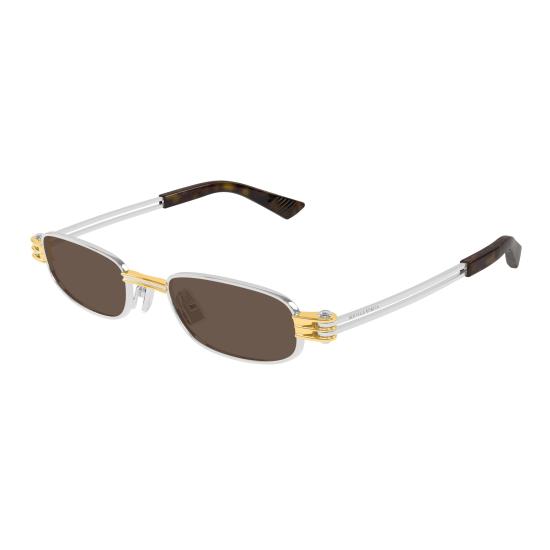 25FW 보테가베네타 선글라스 BV1381S 001 SILVER SILVER BROWN - BOTTEGA VENETA