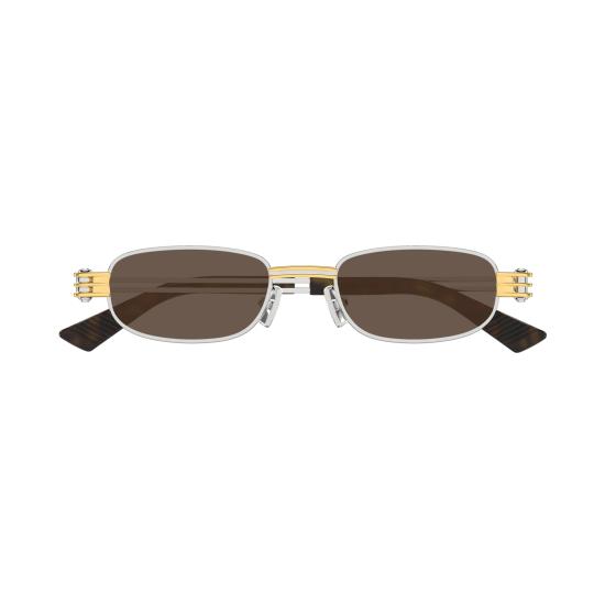 25FW 보테가베네타 선글라스 BV1381S 001 SILVER SILVER BROWN - BOTTEGA VENETA
