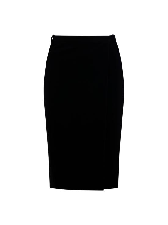 25FW 생로랑 미디 스커트 826769 Y580T 1000 NOIR