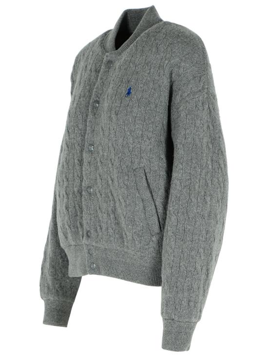 25FW 폴로 랄프로렌 케이블 니트 봄버 재킷 211966122001 Grey - POLO RALPH LAUREN