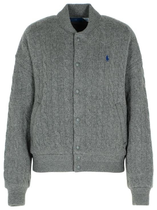 25FW 폴로 랄프로렌 케이블 니트 봄버 재킷 211966122001 Grey