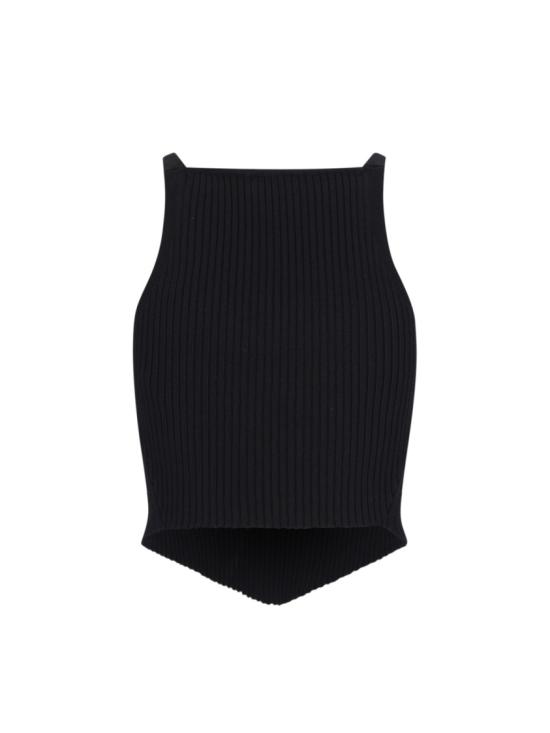 25SS 쿠레쥬 포인티 립 니트 탱크탑 VESMTO042FI00019999 Black - COURREGES