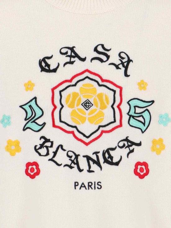 25FW 카사블랑카 스웨터 M AW25 KW 1105 01BOSOZUKU WHITE - CASABLANCA