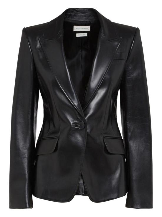 24FW 알렉산더 맥퀸 가죽 자켓 799510Q5ALW1000 Black - ALEXANDER MCQUEEN